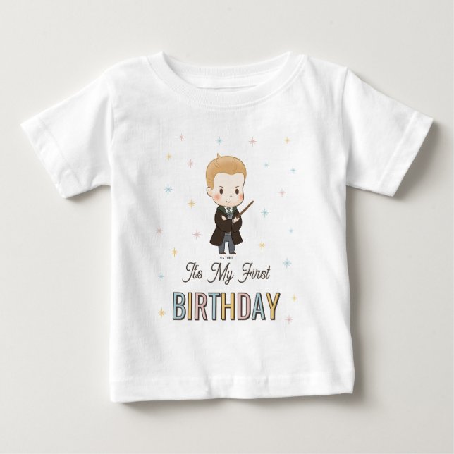 Camiseta Harry Potter Chibi Draco Malfoy Wizard Birthday (Frente)