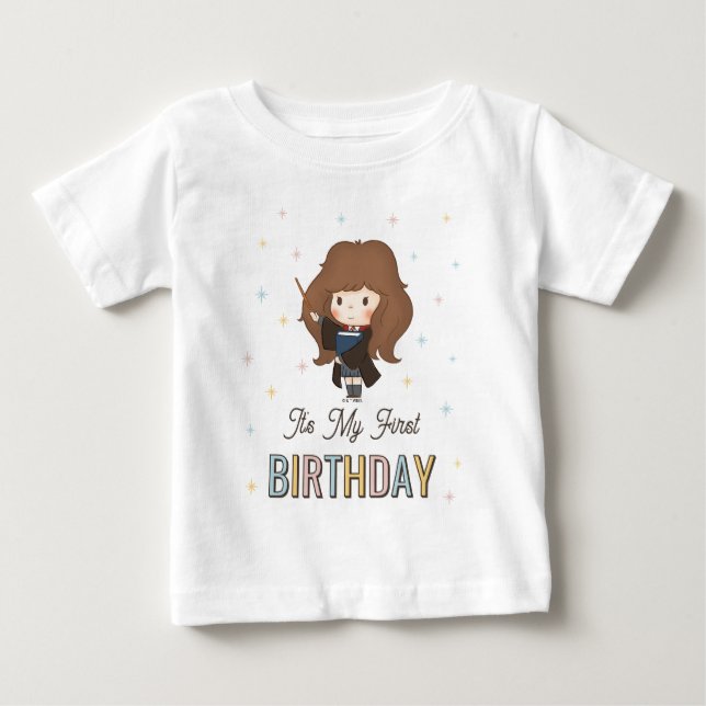 Camiseta Harry Potter Chibi Hermione Mago Aniversário (Frente)