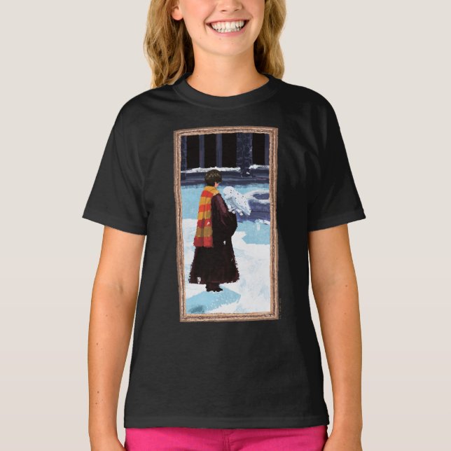 Camiseta HARRY POTTER™ e Hedwig no pátio HOGWARTS™ (Frente)