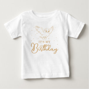 Camiseta Harry Potter Hedwig Ouro Magia Aniversário