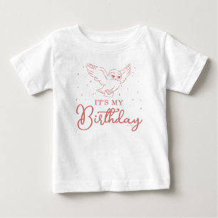Camiseta Harry Potter Hedwig Rosa Magia de Aniversário