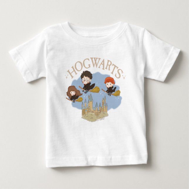 Camiseta HARRY POTTER™, Hermione & Ron sobrevoam HOGWARTS™ (Frente)