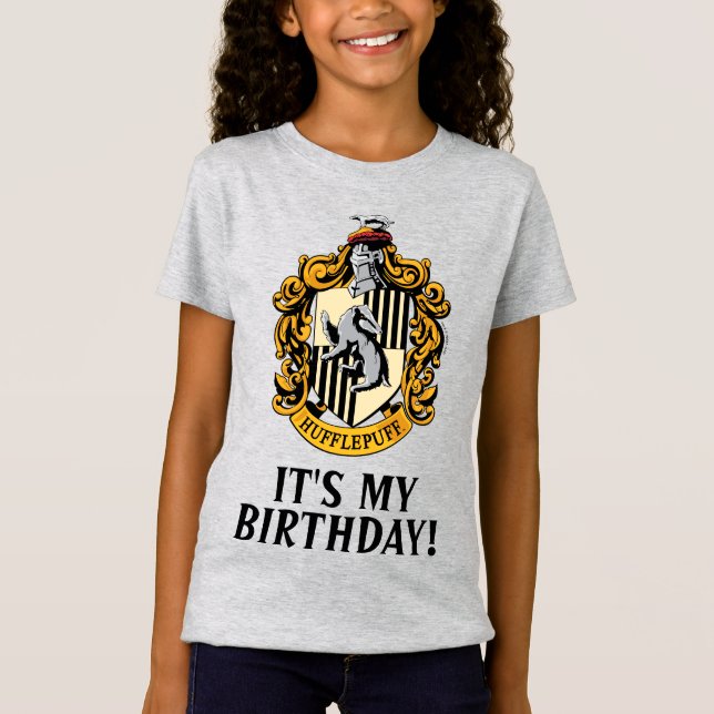 Camiseta Harry Potter | Hufflepuff - É Meu Aniversário (Frente)