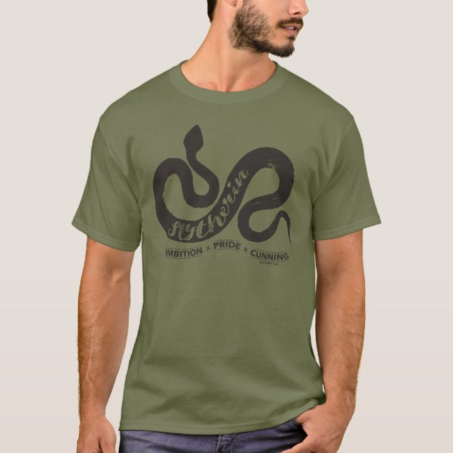 Camiseta Harry Potter | SLYTHERIN™ Silhueta Tipografia (Frente)