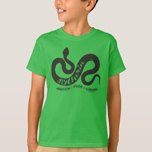 Camiseta Harry Potter | SLYTHERIN™ Silhueta Tipografia (Frente)