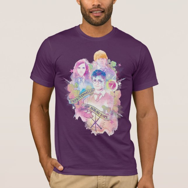 Camiseta Harry Potter Spell | Harry, Hermione e Ron Waterc (Frente)