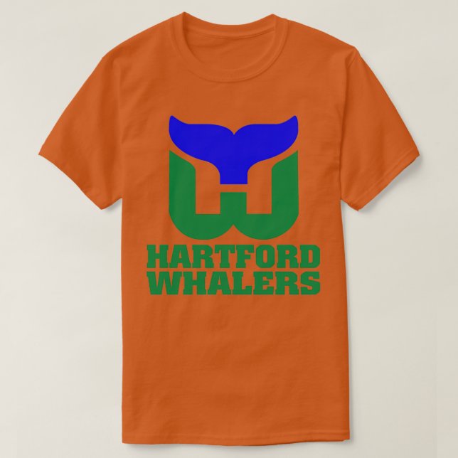 Camiseta Hartford Whalers Hockey THIN Champion dos anos 80 (Frente do Design)