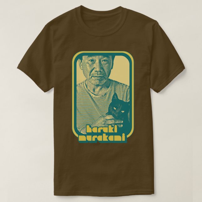 Camiseta Haruki Murakami Retro Fan Art Design 2 (Frente do Design)