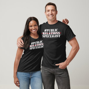 Camiseta Hashtag: Especialista em Relações Públicas Persona