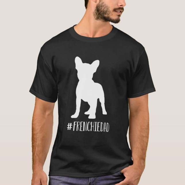 Camiseta Hashtag Frenchie Pai Francês Buldogue Pai Par (Frente)