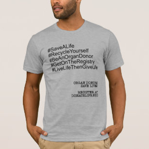 Camiseta Hashtag - Reciclar-se - Doador de Órgãos