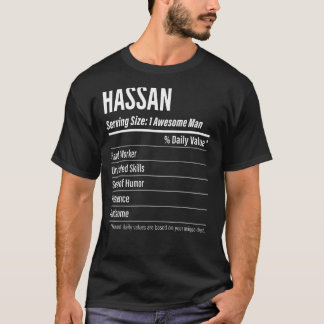 Camiseta Hassan Servindo Tamanho Nutrição Rótulo Calorias