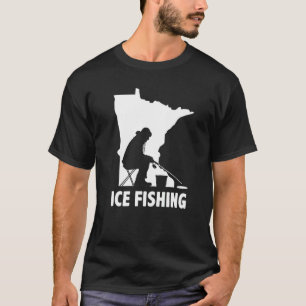 Camiseta Haste Gráfica de Pesca no Gelo Pescador de Gelo Pe