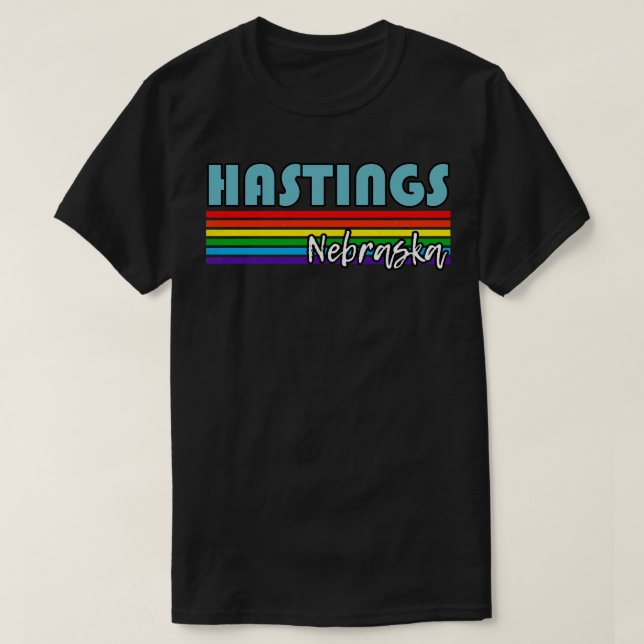 Camiseta Hastings Nebraska Pride Hastings Gift LGBTQ (Frente do Design)