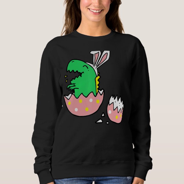 Camiseta Hatching T Rex Bunny Ears Páscoa Para Professora (Frente)