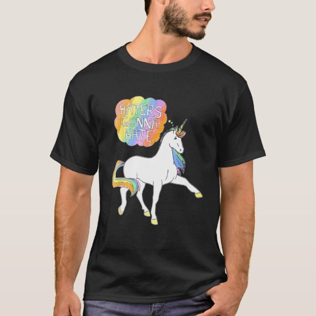 Camiseta Haters Gonna Hate Unicorn Funny Cute (Frente)