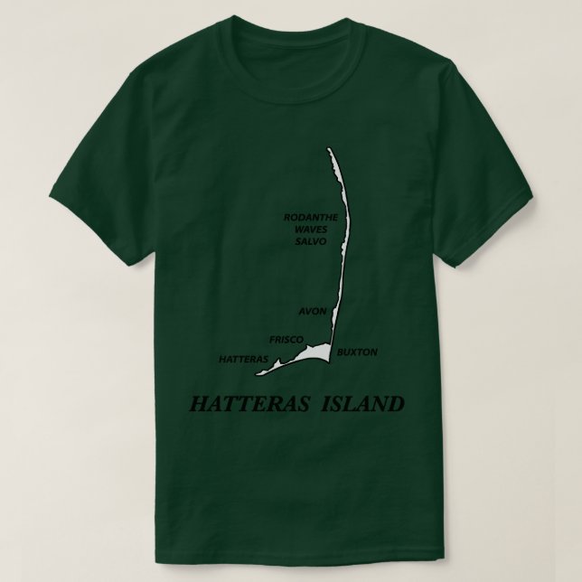 CAMISETA HATTERAS ISLAND MAPA COM ALDEIAS (Frente do Design)