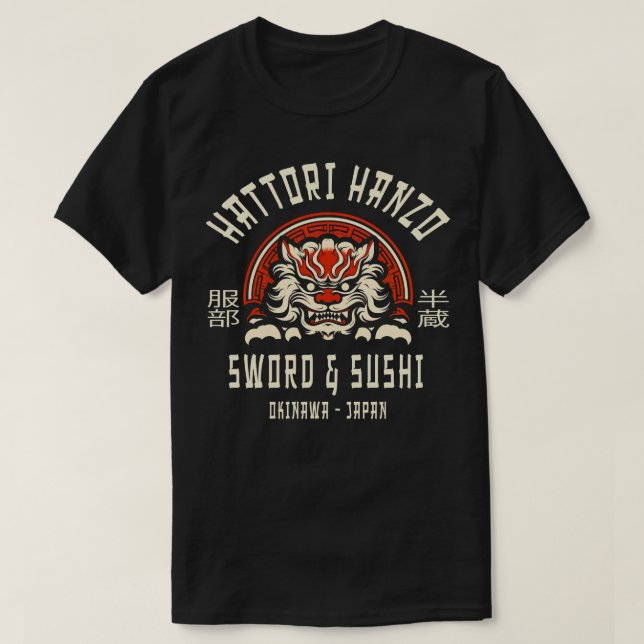 Camiseta Hattori Hanzo Sword E Sushi 1 (Frente do Design)