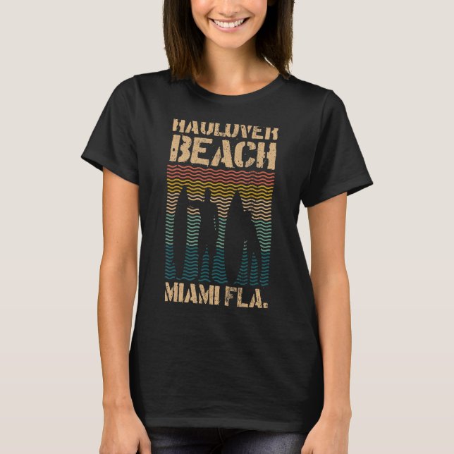 Camiseta Hau Beach Miami Florida Surf Spot Summer Souvenir (Frente)
