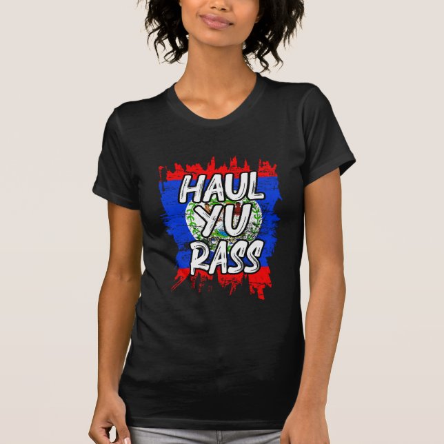 Camiseta Haul Yu Rass Pride Belize Bandeira Afro Pride Beli (Frente)
