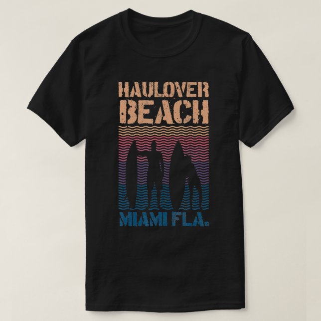 Camiseta Haulover Beach Miami Florida Surf Souvenir (Frente do Design)