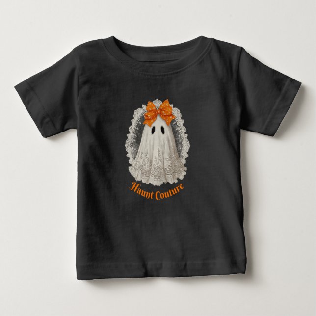 Camiseta Haunt Couture Lace Ghost in Orange Bow (Frente)