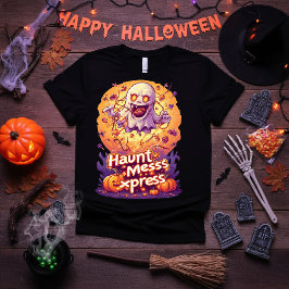 Camiseta Haunt Mess Express - Engraçado Fantasma Fantasma H