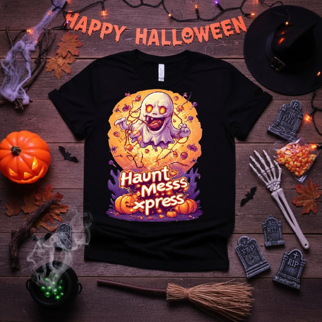 Camiseta Haunt Mess Express - Engraçado Fantasma Fantasma H (Criador carregado)