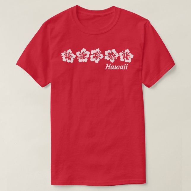 Camiseta Havaí com flores de Hibiscus Havaianas1 (Frente do Design)