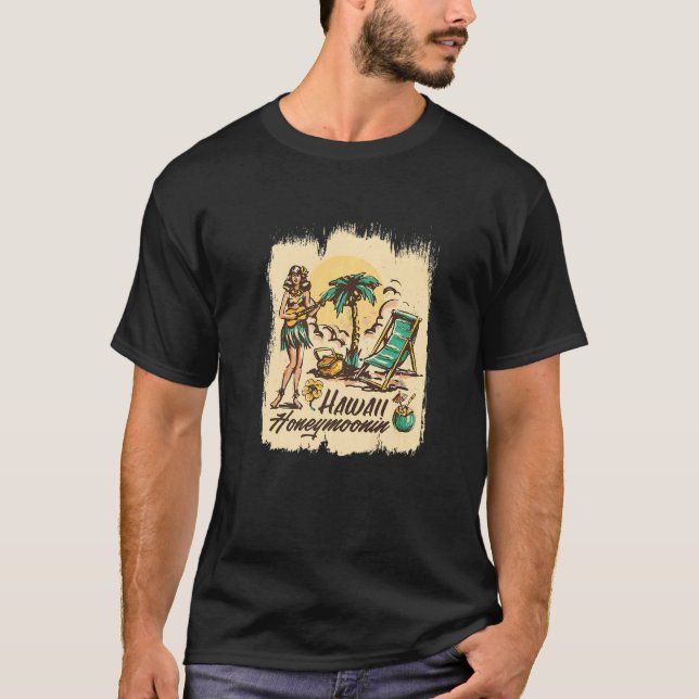 Camiseta Havaí Honeymoonin Gastando Lua De Honra No Havaí (Frente)