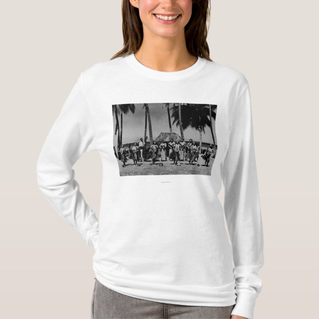 Camiseta Havaí - linha de dança das meninas de Hula (Frente)