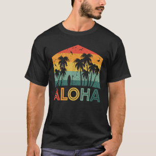 Camiseta Havaí Palm Tree Hawaii Island Summer Beach Vaca