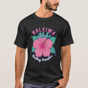 Camiseta Havaí Paraíso dos Surfistas Haleiwa Surf Hibiscus 