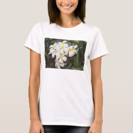 Camiseta Havaí, Plumeria, Flores Brancas na Camisa-T femini