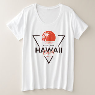 Camiseta Havaí Surf Vintage Pôr do Sol Praia Tropical