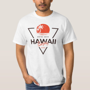 Camiseta Havaí Surf Vintage Pôr do Sol Praia Tropical