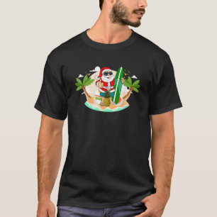 Camiseta Havaí Surfing Santa Claus ou Surf Beach Christm