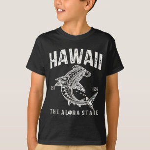 Camiseta Havaí Tribal Shark Aloha Polinésio Havaiano