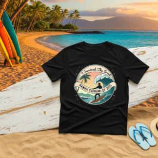 Camiseta Havaí Tsunami 2025 - Presente de Sobrevivência do 