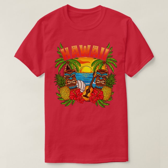 Camiseta Havaí Vacina Surfing Diving Beach Havaiian Souv (Frente do Design)