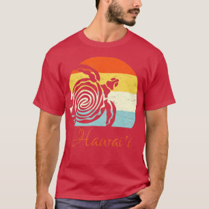 Camiseta Havaí Vintage Retro Sea Turtle Vacinação Havaiana