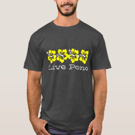 Camiseta Havaí Yellow Hibiscus LIVE PONO Surfer Retro