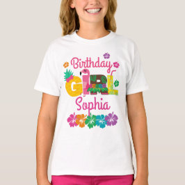 Camiseta Havaiana Luau Birthday Girl Summer