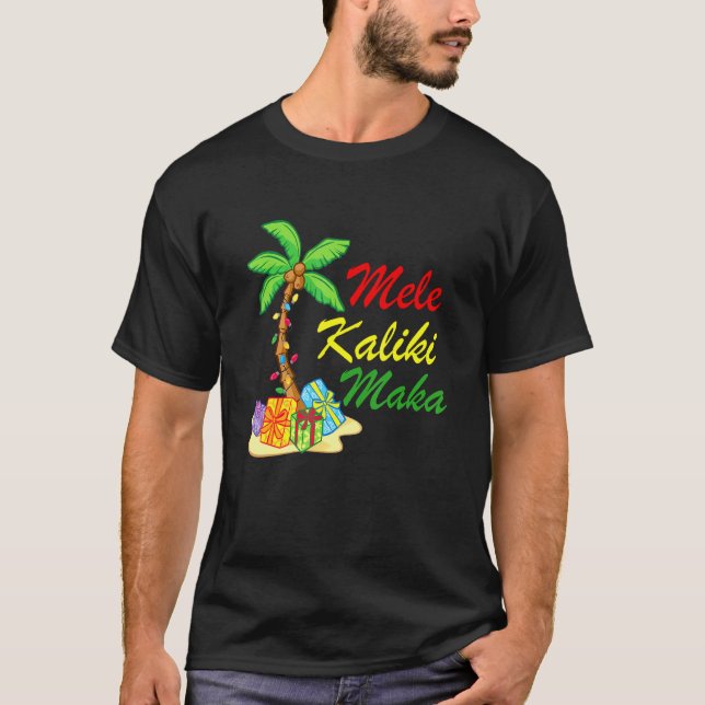 Camiseta Havaiana Mele Kalikimaka Família de Festas de Nata (Frente)