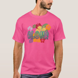 Camiseta Havaiano Aloha Hibiscus Flower Hawaii Surfer