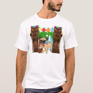 Camiseta Havaiano Luau Pug - Personalizável