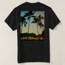 Havaiano T Shirt Sunset e Palms 2 Sided Graphics
