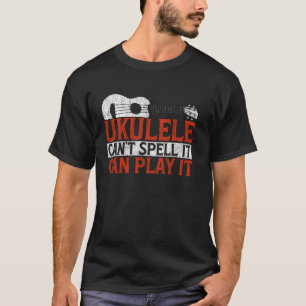 Camiseta Havaiano Ukulele Uke Ukulele não consegue soletrar