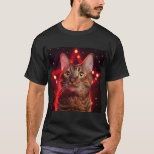 Camiseta Havana Brown Cat com fundo estrelado