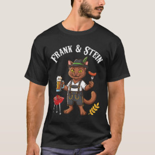Camiseta Havana Brown Cat Lederhosen Com Fran De Enchimento